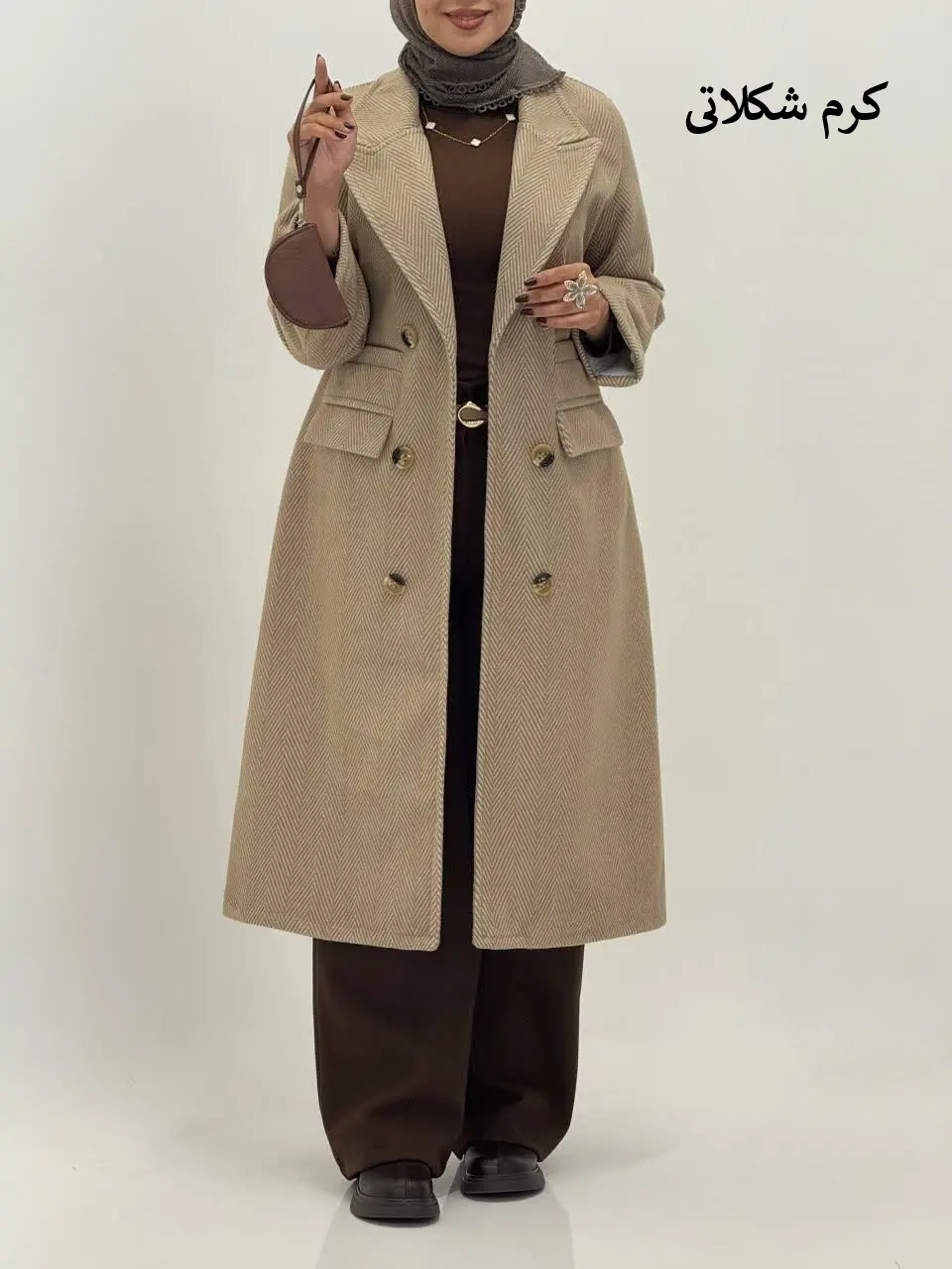 3646-پالتو مزونی گلشیفته ( ایراددار )